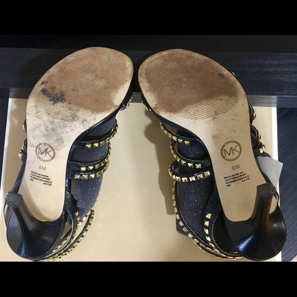 Michael Kors Alexi Heel Gold studded strap heels - Picture 4 of 4